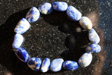 CHARGED Sodalite Crystal Bracelet Tumble Polished Stretchy ENERGY REIKI WOW!!!