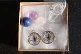 Tree of Life Amethyst/Lapis Lazuli/Rose Quartz Crystal Sphere Pendants + Chain