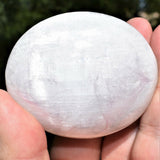 [10] LG 3" SELENITE POCKET PALM WORRY STONES Healing Reiki - [2ND QUALITY]