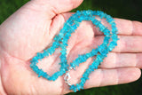 CHARGED Neon Blue Apatite Crystal Chip 18" Necklace Healing Energy WOW!!!