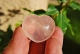 [1] CHARGED 1.3" Rose Quartz Crystal Pocket Puffy Heart Metaphysical Healing