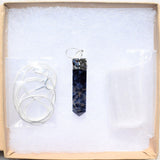 Faceted Himalayan Sodalite Crystal Point Pendant + 20" Silver Chain REIKI