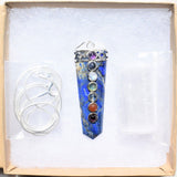 CHARGED 7 Chakra Lapis Lazuli Crystal Perfect Pendant + 20" Chain WOW!