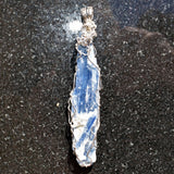 CHARGED REIKI Wrapped Brazilian Blue Kyanite Perfect Pendant + 20" Chain a