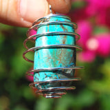 Peaceful Peruvian Chrysocolla Crystal Perfect Pendant + 20" Chain EMPOWERS