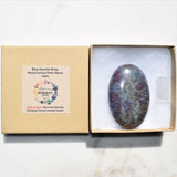 Charged 2.5" Blue Kyanite / Ruby Crystal Palm / Worry Stone Healing Energy ~100g