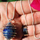 Perfect Pendant - Lapis Lazuli Sphere Pendant + 20" Silver Chain: ZENERGY GEMS