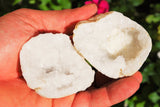 [2] Two x 3" Natural Geode Pairs Crystal Geode Quartz Druze Specimen Moroccan