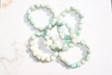 CHARGED Amazonite Crystal Bracelet Tumble Polished Stretchy REIKI Healing Energy