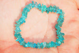 CHARGED Blue Apatite Crystal Chip Bracelet Polished Stretchy ENERGY REIKI