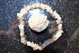 CHARGED Rutilated Tourmalinated Quartz Crystal Chip Stretchy Bracelet REIKI !