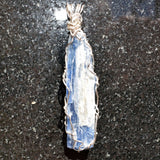 CHARGED REIKI Wrapped Brazilian Blue Kyanite Perfect Pendant + 20" Chain a