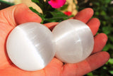 Selenite Crystal Sphere of Psychic Awareness POWERFUL 2" - 2.5" - ZENERGY GEMS