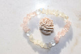 [1] CHARGED Moonstone Rose Quartz Crystal Bracelet w / Quartz REIKI Energy!