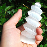 4.0" Spiral Tower of Peace Selenite Healing Crystal 252g [1] : ZENERGY GEMS