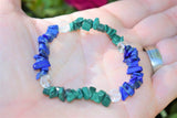 CHARGED Lapis Lazuli & Malachite Crystal Bracelet w / Quartz REIKI Energy!