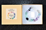 CHARGED Rainbow Fluorite Crystal Bracelet Tumble Polished Stretchy REIKI v2