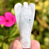 CHARGED 2" Rainbow Moonstone Crystal Hand-Carved Angel Peaceful Energy!