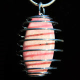 CHARGED Rhodochrosite Crystal Bead Perfect Pendant HEART HEALER + 20" Chain