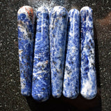 Charged Himalayan Sodalite Crystal 4" Massage Wand Reflexology 56g-70g