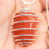 Brazilian Carnelian Agate Crystal Perfect Pendant 20" Silver Chain EMPOWER!