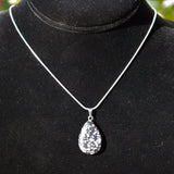 Perfect Pendant Snowflake Obsidian Teardrop Pendant + 20" Chain GROUNDING!