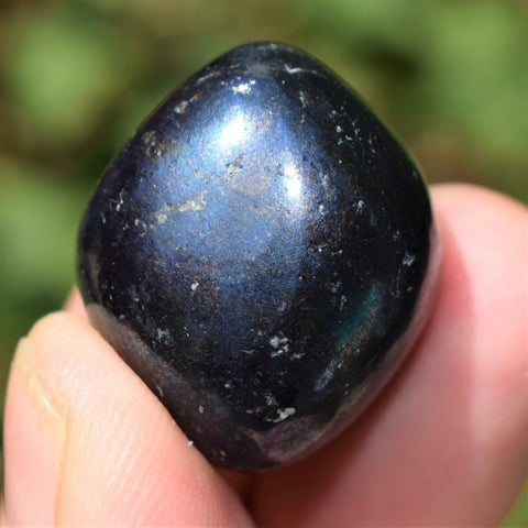 VERY RARE BLUE HEALER Covelite Crystal Hand-cut & Polished with Stand ~33 grams