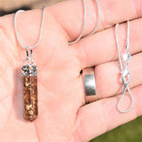 CHARGED Faceted Peruvian Aragonite Crystal Point Perfect Pendant + 20" Chain