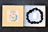 CHARGED Black Obsidian Crystal Bracelet Tumble Polished Stretchy ENERGY REIKI