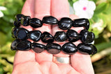 CHARGED Black Obsidian Crystal Bracelet Tumble Polished Stretchy ENERGY REIKI