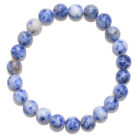 CHARGED Premium Sodalite Crystal Bead Bracelet Stretchy Healing Energy REIKI