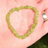 CHARGED Premium Peridot Crystal Chip Stretchy Bracelet Healing Energy REIKI