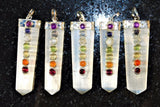 CHARGED 7 Chakra Selenite Crystal Perfect Pendant + 20" Chain WOW!