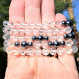 Premium CHARGED Amplifier (Clear) Quartz + Terahertz Quantum Wave Beads Bracelet