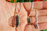 Smokey Quartz Crystal Perfect Pendant Grounding EMF Protection 20" Silver Chain