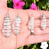 CHARGED Satyaloka Azez Quartz Perfect Pendant + 20" Silver Chain SYN 12