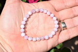 [1] Premium CHARGED Pink Kunzite Crystal 8mm Bead Bracelet Stretchy ENERGY REIKI