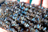 CHARGED Labradorite Crystal Chip Necklace + 18" Healing Energy LOTS OF FLASH!!!