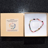 Premium CHARGED Natural Rainbow Tourmaline Crystal Bracelet Stretchy REIKI