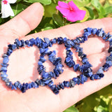 CHARGED Sodalite Crystal Chip Bracelet Tumble Polished Stretchy ENERGY REIKI