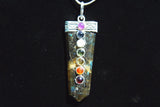 CHARGED 7 Chakra Labradorite Crystal Perfect Pendant + 20" Chain