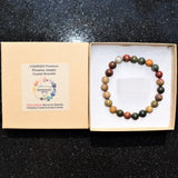 Premium CHARGED Natural Picasso Jasper / Marble Crystal 8mm Stretchy Bracelet