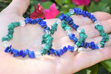 CHARGED Lapis Lazuli & Malachite Crystal Bracelet w / Quartz REIKI Energy!