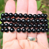 Premium CHARGED Black Onyx Crystal 8mm Bead Bracelet Stretchy ENERGY REIKI