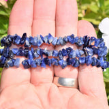 CHARGED Sodalite Crystal Chip Bracelet Tumble Polished Stretchy ENERGY REIKI