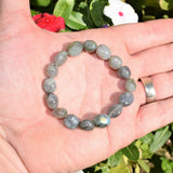 CHARGED 6" Labradorite Crystal Bracelet Tumble Polished Stretchy ENERGY REIKI