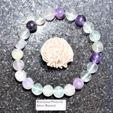 Premium CHARGED Rainbow Fluorite Crystal 8mm Bead Bracelet Stretchy ENERGY REIKI