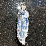 CHARGED REIKI Wrapped Brazilian Blue Kyanite Perfect Pendant + 20" Chain a