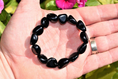 Natural Black Obsidian Bracelet, Bracelet Type: Bengal at Rs 470/gram in  Khambhat