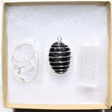 CHARGED Brazilian Black Tourmaline Crystal Perfect Pendant + 20" Silver Chain